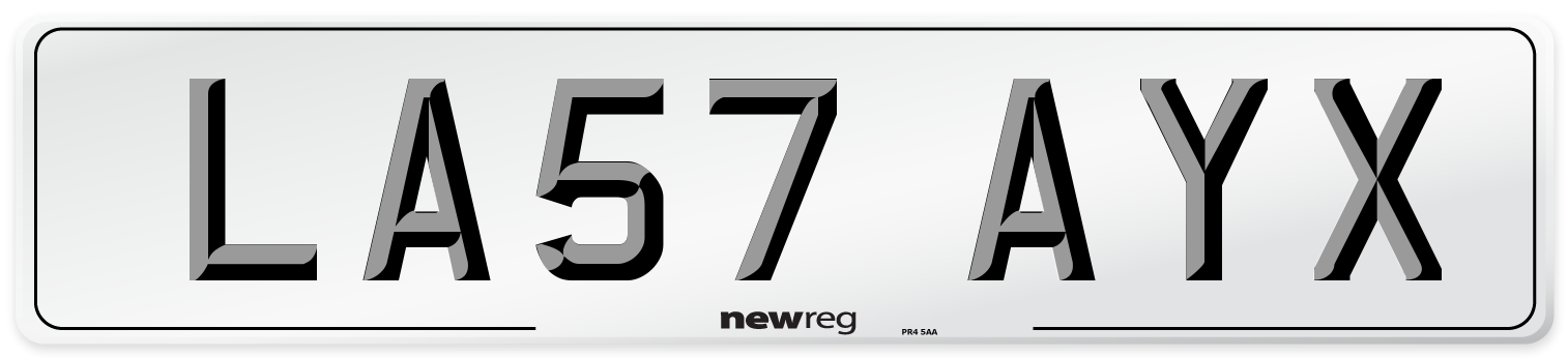 LA57 AYX Number Plate from New Reg